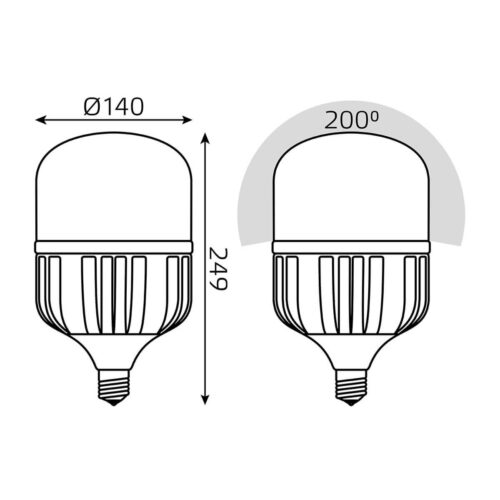 Купить Лампа светодиодная сверхмощная Gauss E40 75W 6500К матовая 11734382 по цене 1850 руб.