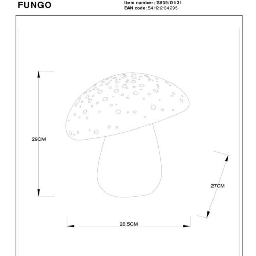 Купить Настольная лампа Lucide Fungo 13539/01/31 по цене 13260 руб.