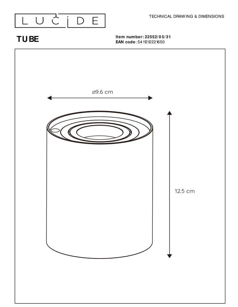 Заказать Настольная лампа Lucide Tube 22552/05/31 с доставкой в Москве и области Купить Настольная лампа Lucide Tube 22552/05/31 по цене 8450 руб.