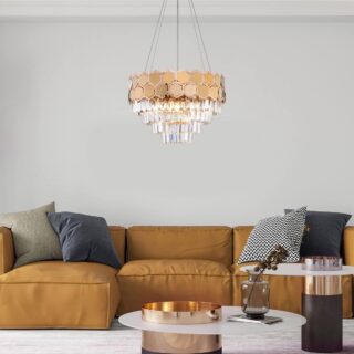 Купить Подвесная люстра Eurosvet Ariana 10124/5 золото/прозрачный хрусталь Strotskis Smart по цене 24800 руб.
