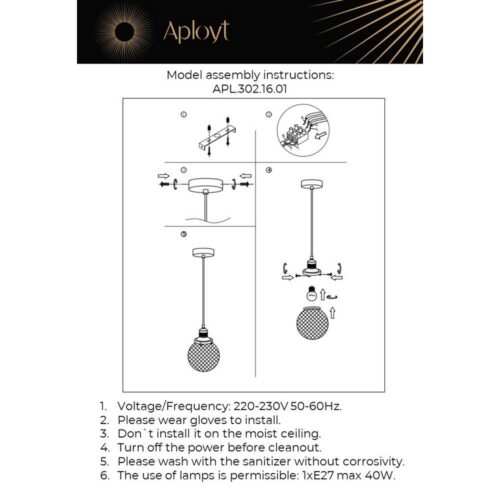 Купить Подвесной светильник Aployt Sofi APL.302.16.01 по цене 5660 руб.
