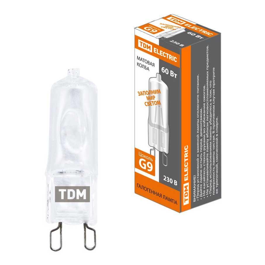 Купить Лампа галогенная TDM Electric G9 60W 3000K матовая SQ0341-0059 по цене 76 руб.