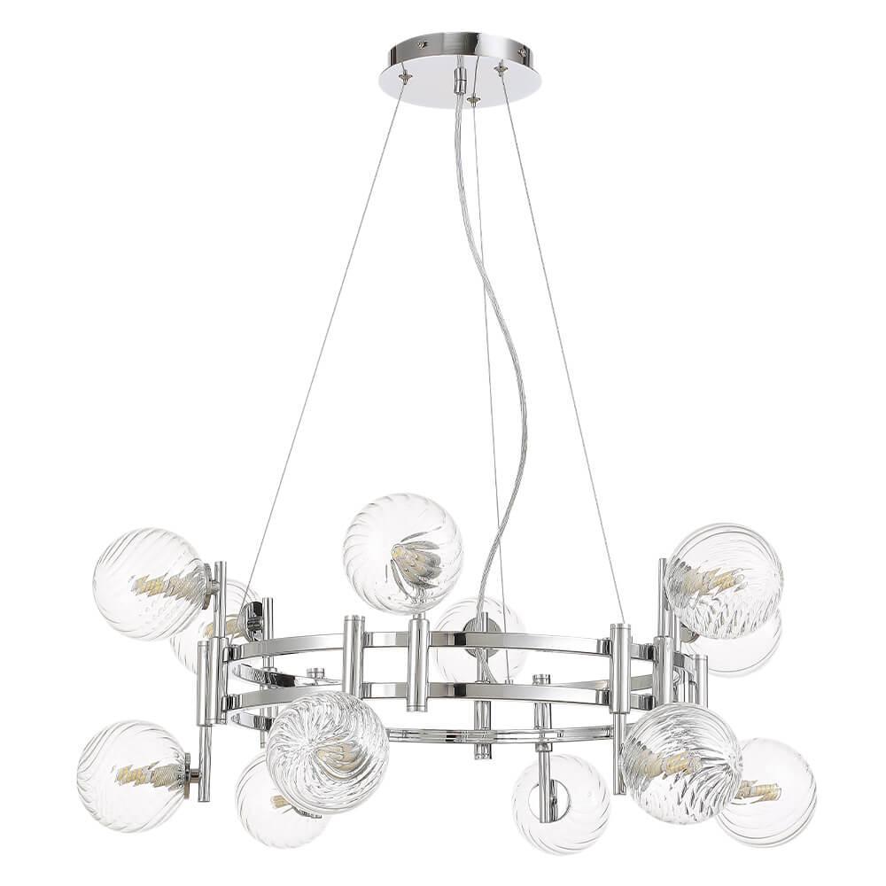 Заказать Подвесная люстра Crystal Lux Luxury SP12 Chrome с доставкой в Москве и области Купить Подвесная люстра Crystal Lux Luxury SP12 Chrome по цене 19900 руб.