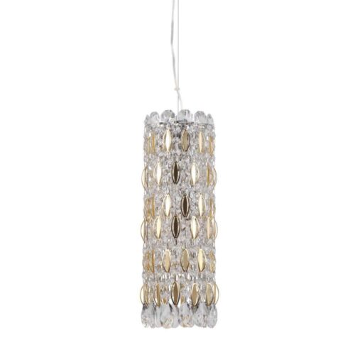 Купить Подвесной светильник Crystal Lux Lirica SP3 Chrome/Gold-Transparent по цене 8900 руб.
