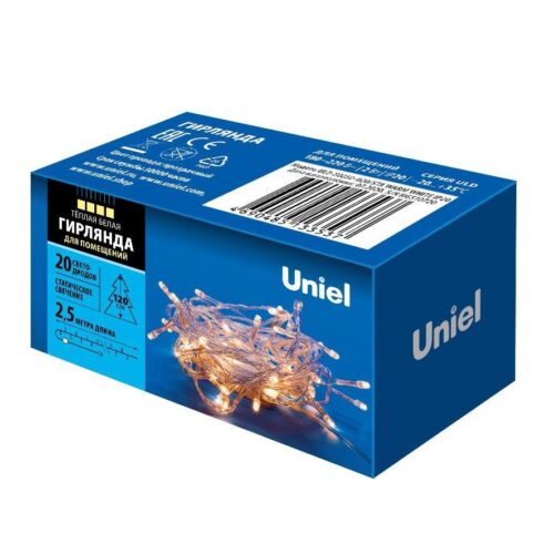 Купить Светодиодная гирлянда Uniel 220V теплый белый ULD-S0250-020/STA Warm White IP20 UL-00007191 по цене 119 руб.