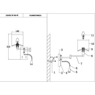 Купить Бра Lumien Hall Torno LH1059/1W-NK-WT по цене 5340 руб.