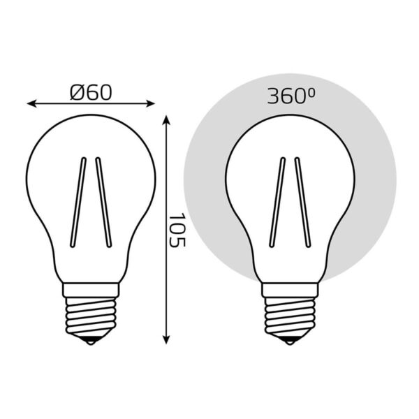 Купить Лампа светодиодная филаментная Gauss E27 12W 4100K прозрачная 102902212 по цене 515 руб.
