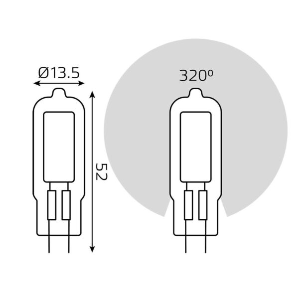 Купить Лампа светодиодная Gauss G4 5.5W 3000K прозрачная 107807105 по цене 455 руб.