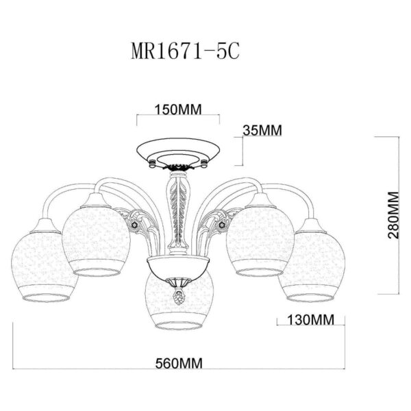 Купить Потолочная люстра MyFar Nika MR1671-5C по цене 15745 руб.