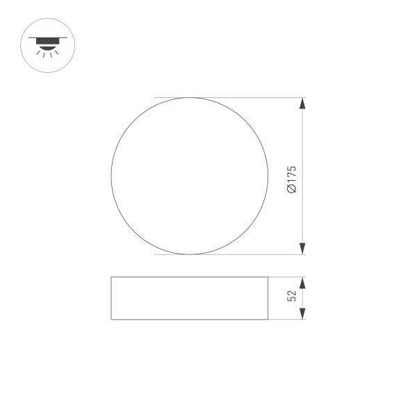 Купить Потолочный светодиодный светильник Arlight SP-Rondo-175A-16W Day4000 022238(2) по цене 5495 руб.