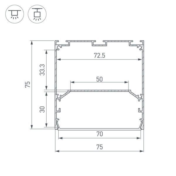 Купить Профиль Arlight Line-S-7575-2000 White 041858 по цене 7387 руб.