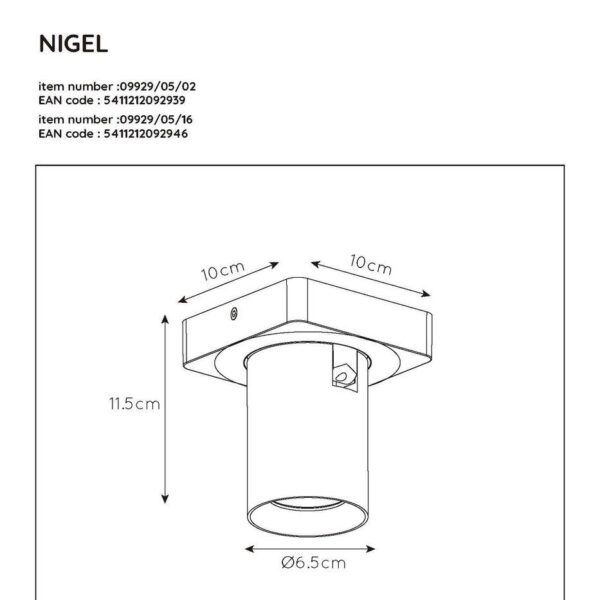 Купить Спот Lucide Nigel 09929/05/02 по цене 12920 руб.