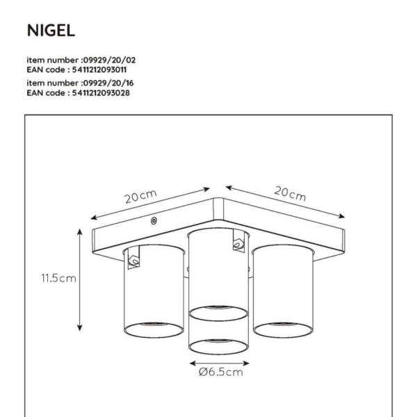 Купить Спот Lucide Nigel 09929/20/02 по цене 47680 руб.