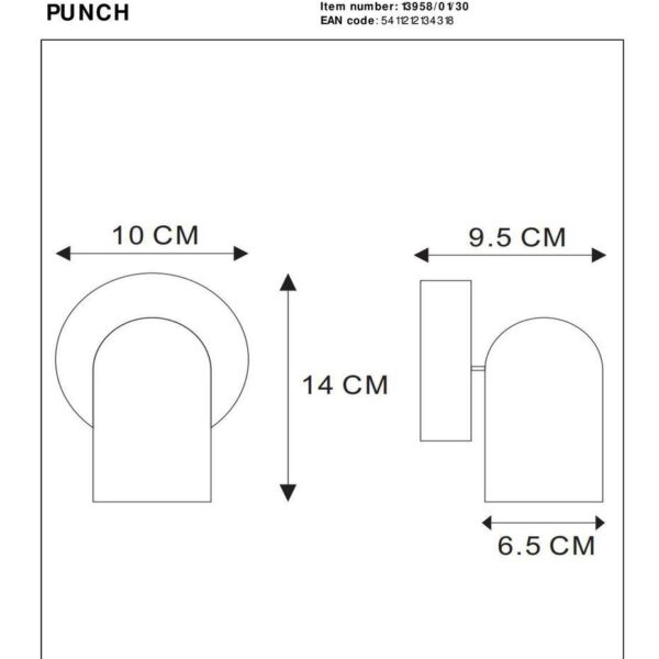 Купить Спот Lucide Punch 13958/01/30 по цене 3430 руб.
