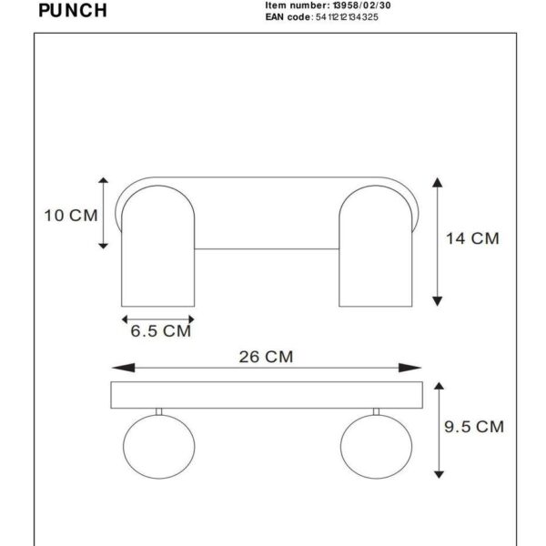 Купить Спот Lucide Punch 13958/02/30 по цене 7350 руб.