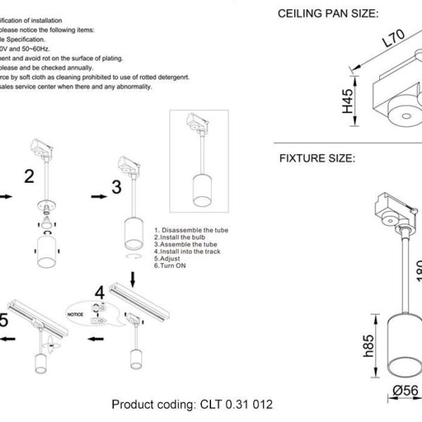 Купить Трековый светильник Crystal Lux CLT 0.31 012 WH по цене 1320 руб.