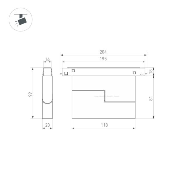 Купить Трековый светодиодный светильник Arlight MAG-ORIENT-FLAT-FOLD-S195-6W Warm3000 035854(1) по цене 5830 руб.
