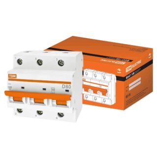Купить Автоматический выключатель TDM Electric ВА47-100 3Р 80А 10кА SQ0207-0032 по цене 3133 руб.