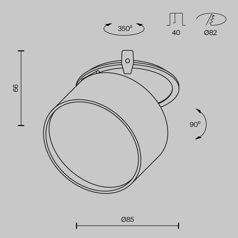 Заказать Встраиваемый светодиодный спот Maytoni Technical Onda DL024-12W4K-BMG с доставкой в Москве и области Купить Встраиваемый светодиодный спот Maytoni Technical Onda DL024-12W4K-BMG по цене 4150 руб.