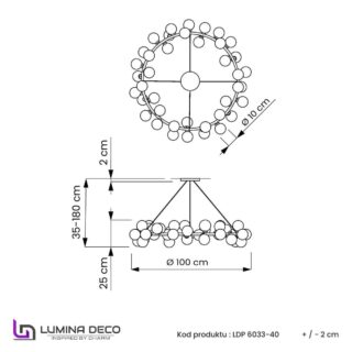Купить Подвесная люстра Lumina Deco Marsiada LDP 6033-40 CHR по цене 56600 руб.