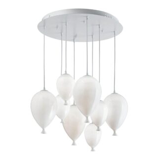 Купить Подвесная люстра Ideal Lux Clown SP8 Bianco 100883 по цене 96384 руб.