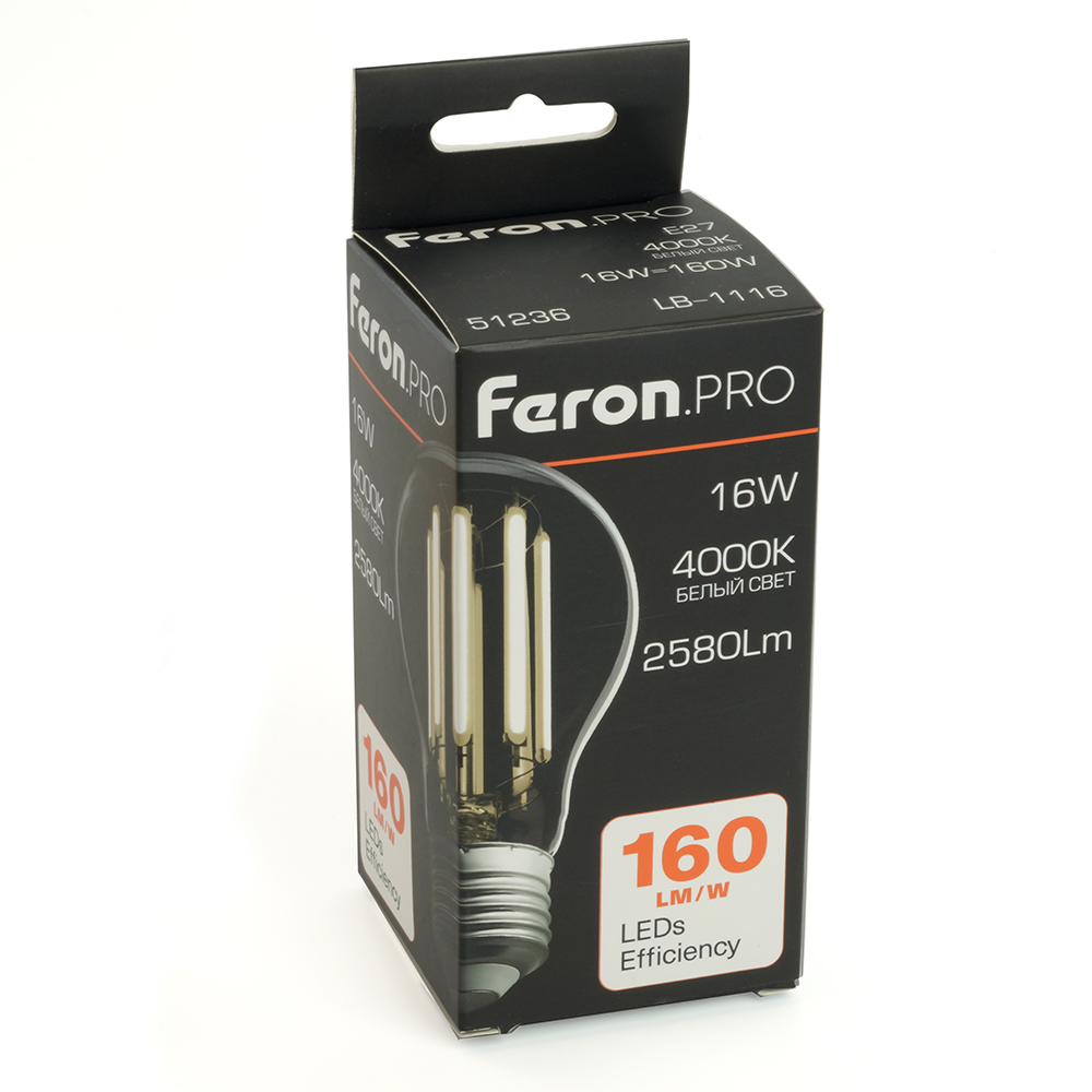 Заказать Лампа светодиодная Feron.PRO LB-1116 Шар E27 2580LM 16W 175-265V 4000K 51236 с доставкой в Москве и области Купить Лампа светодиодная Feron.PRO LB-1116 Шар E27 2580LM 16W 175-265V 4000K 51236 по цене 601 руб.