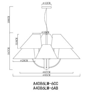 Купить Подвесная люстра Arte Lamp Rondo A4086LM-6AB по цене 28990 руб.